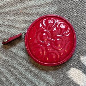 Coach Red/Pink Patent Leather Coin Purse